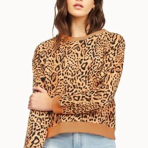 Billabong Animal Print Crew Neck Sweater - Brown and Black